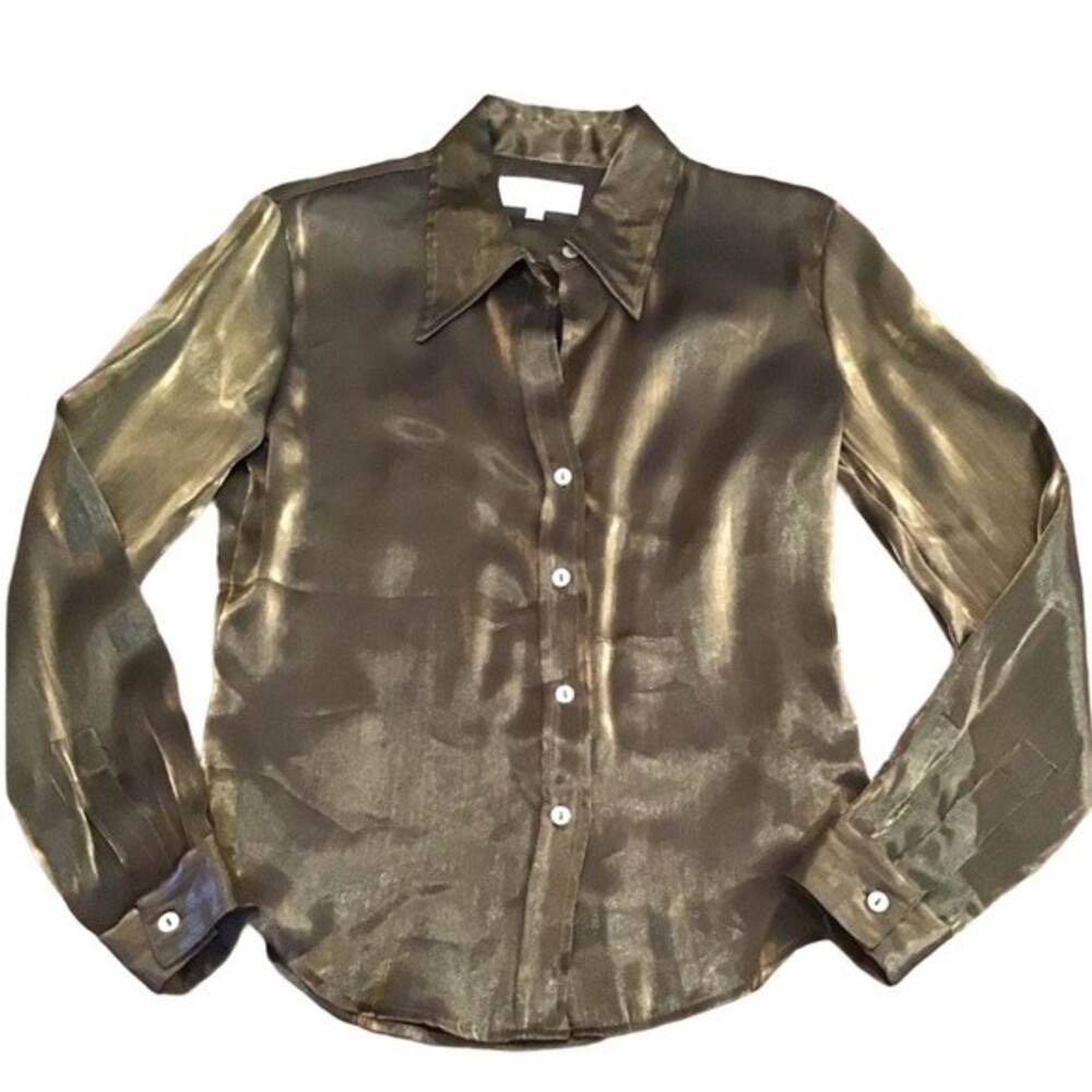 Elegant Gold Sheer Blouse